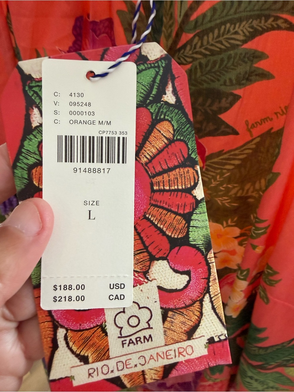 FARM Rio Coral, Purple & Green Floral Tiered Mini Dress - Picture 4 of 5